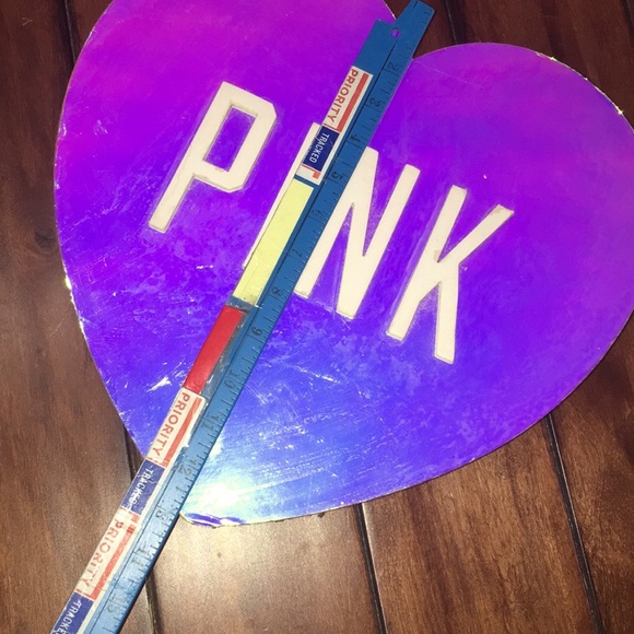 RARE Vs PinK store display heart cardboard iridescent prop promotional htf - Picture 11 of 17